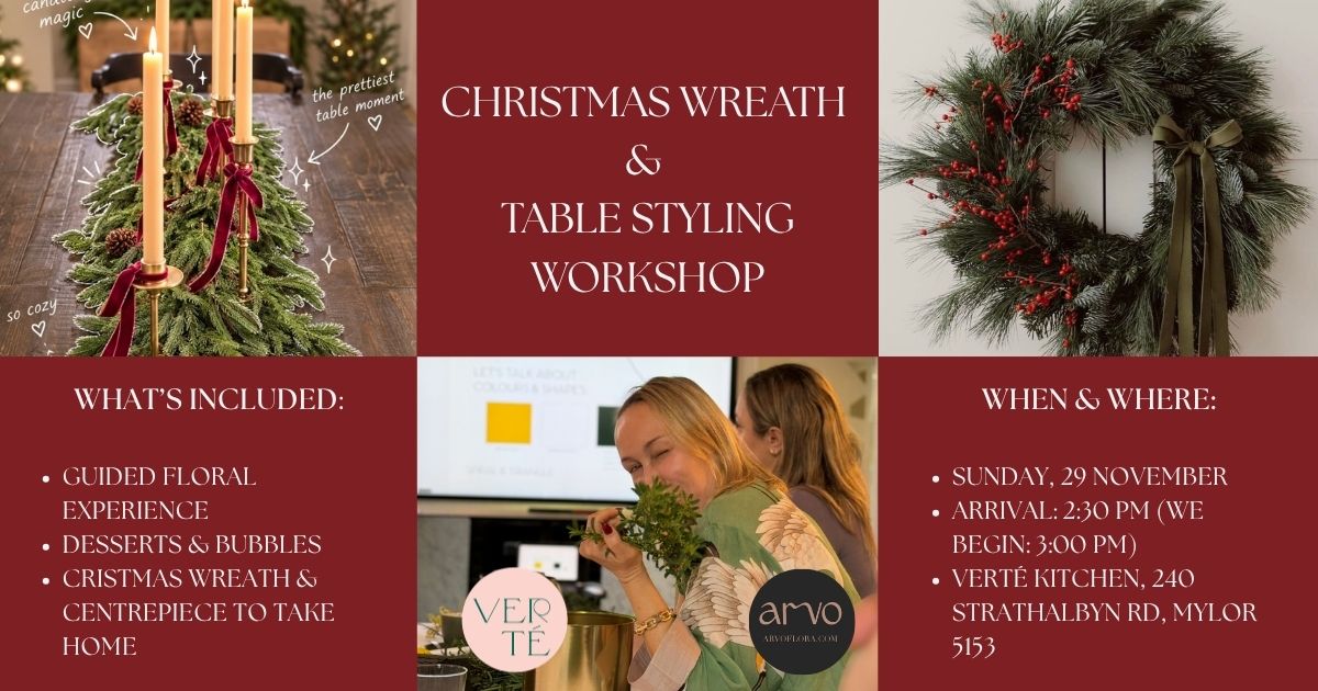 Christmas Wreath & Table Styling Workshop at Verté Kitchen