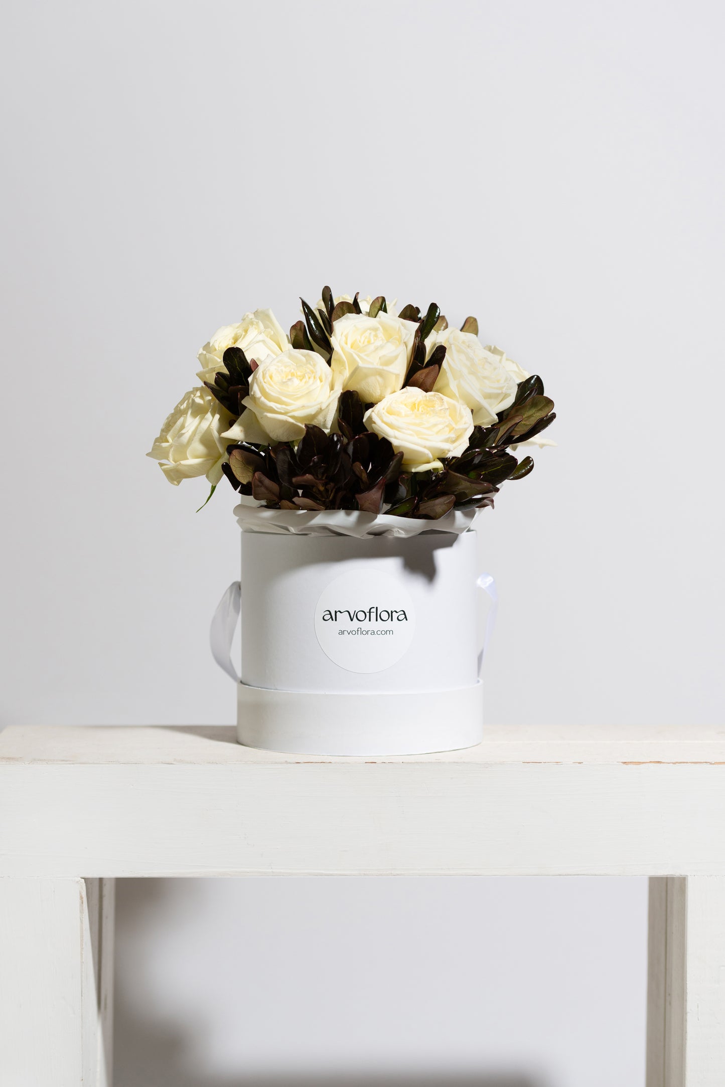 White Roses Medium Box Posy