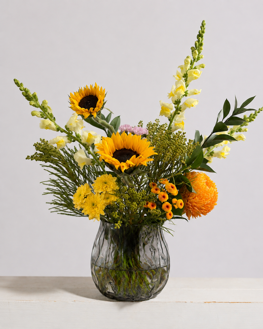 Yellow Sunflowers Bouquet in a Vase Medium Size (A Vase included)