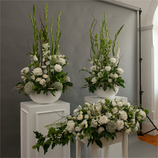 White Arrangement & Spray Bundle